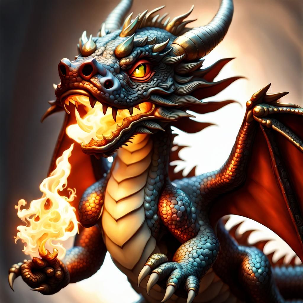 Dragon Breathing Fire - AI Generated Artwork - NightCafe Creator