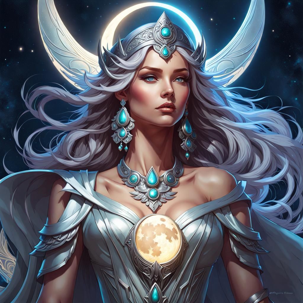 moon maiden - AI Generated Artwork - NightCafe Creator