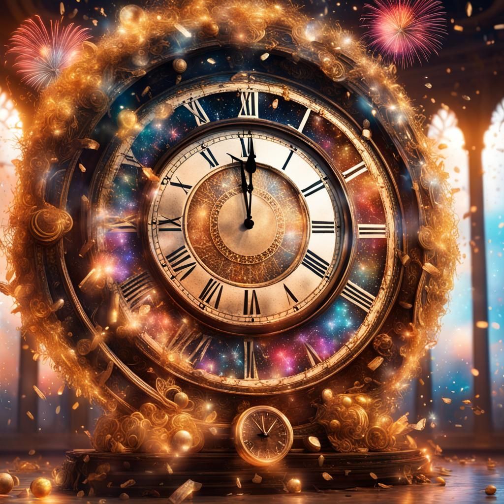 Giant Clock Celebrating New Year 2024 AI Generated Artwork   E82xRna2pYN7avVytTwA  1  7c7wg 