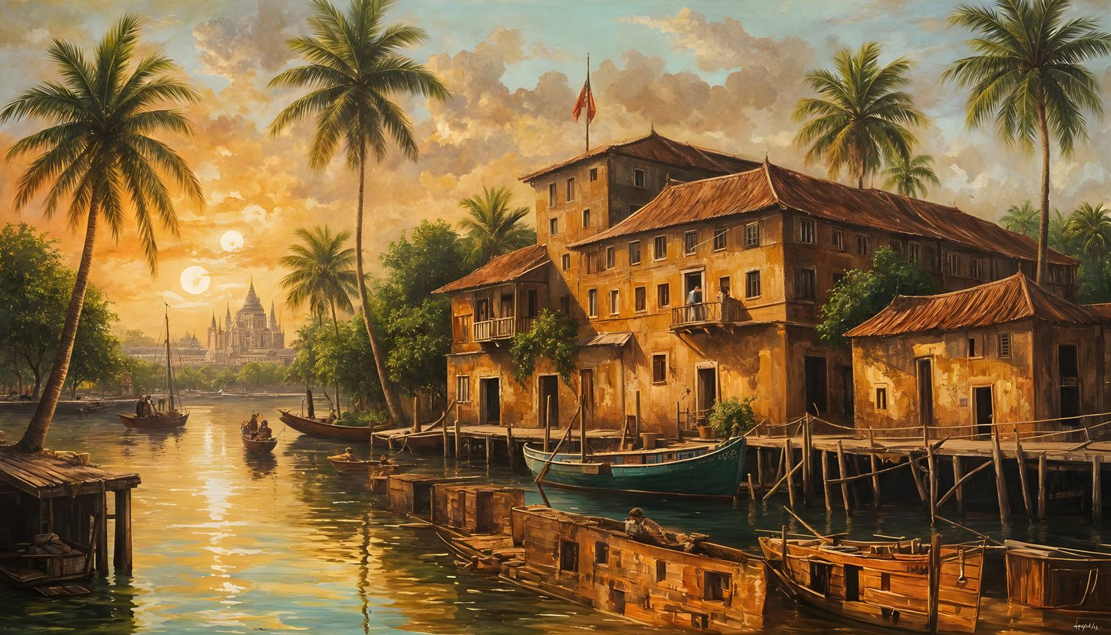 On the Tonlé Sap - Cambodia - - 1890's  by @Ex-Nihilo