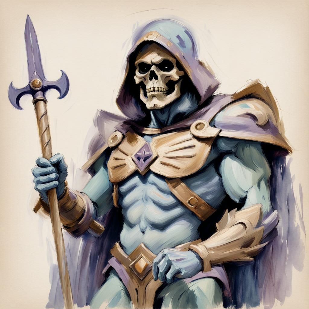 skeletor illustration by Berthe Morisot, Masters of the Universe, MOTU ...