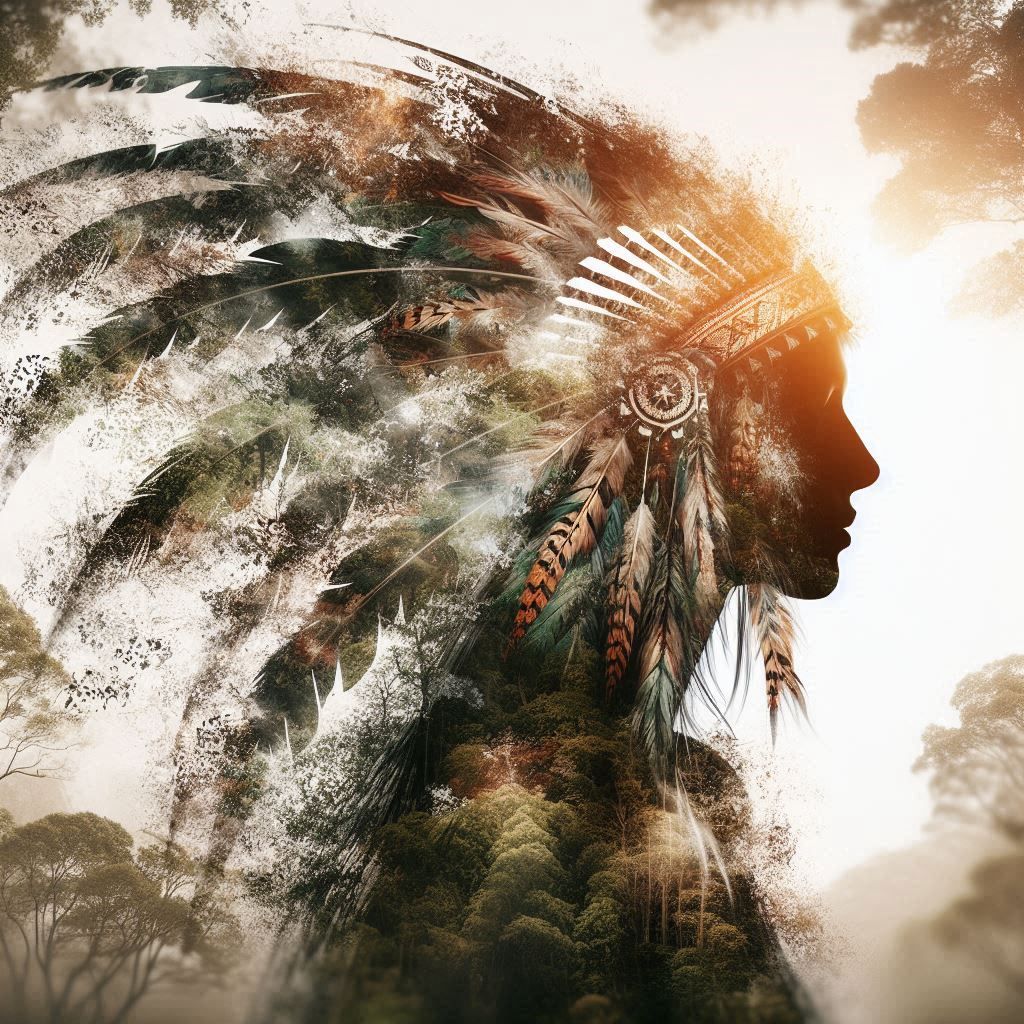 double exposure beautiful fantasy portrait landscape..