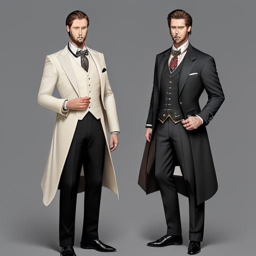 Formal attire for men would have been trousers, a coat, and ...