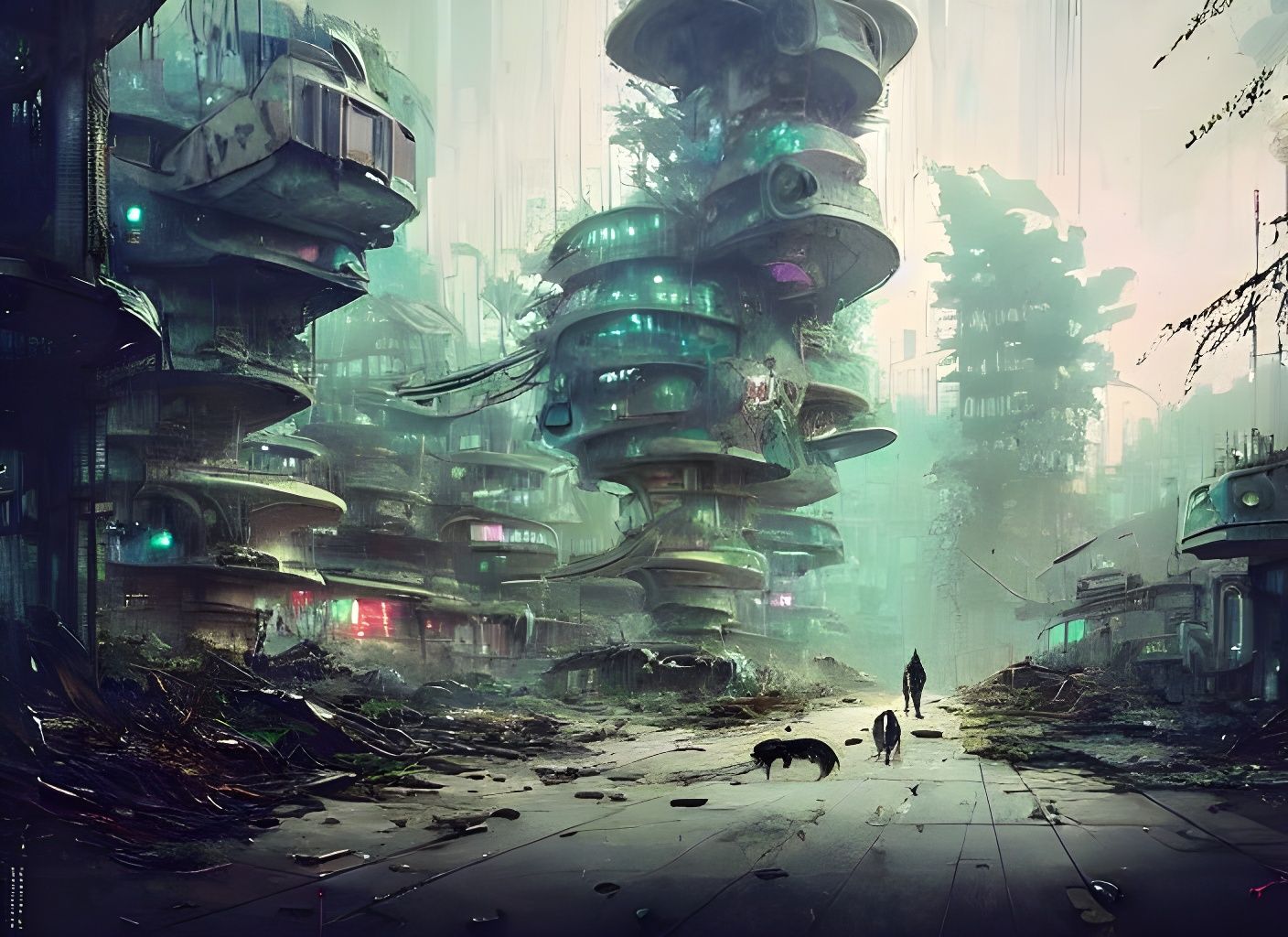 Slums of a Futuristic City - AI Generated Artwork - NightCafe Creator