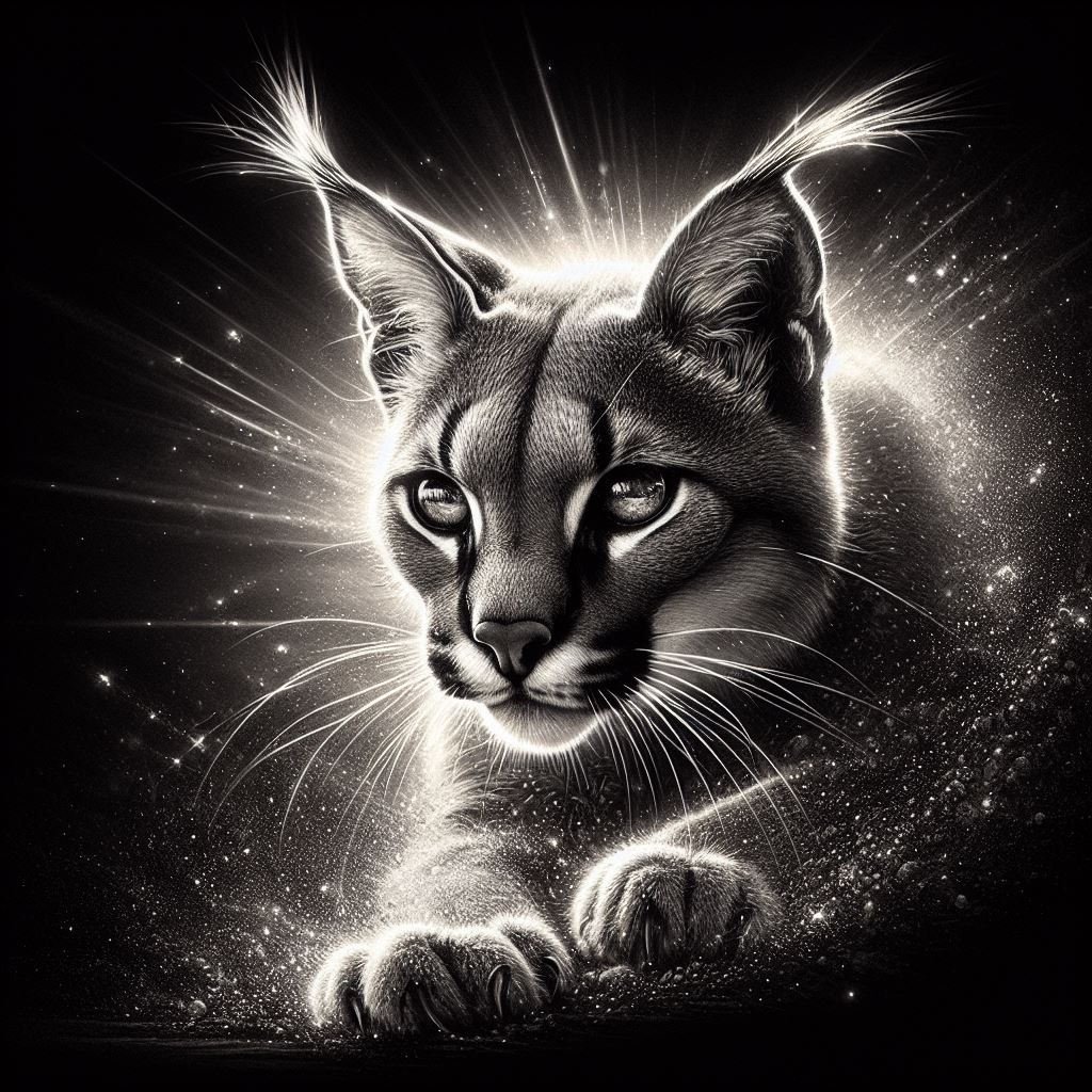 Caracal Lynx In Grey