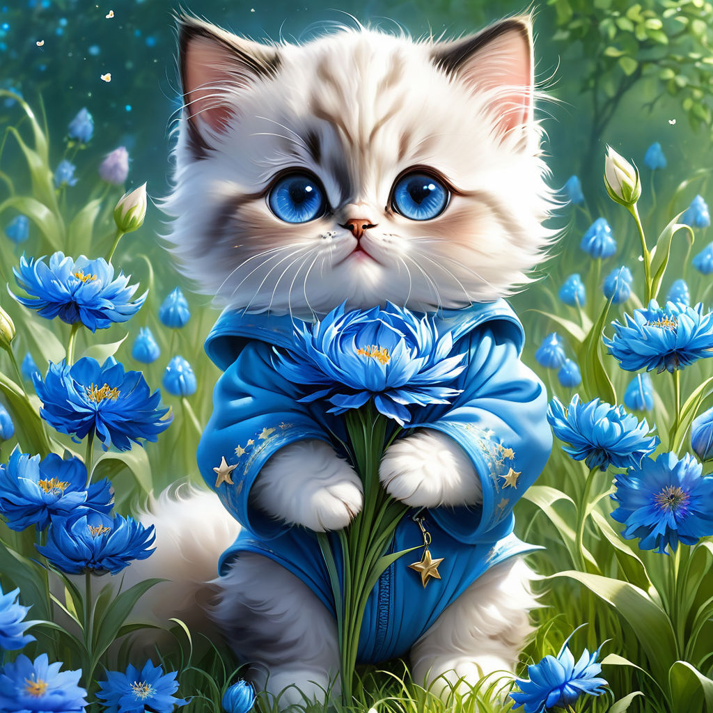 A miniature cute baby kitten