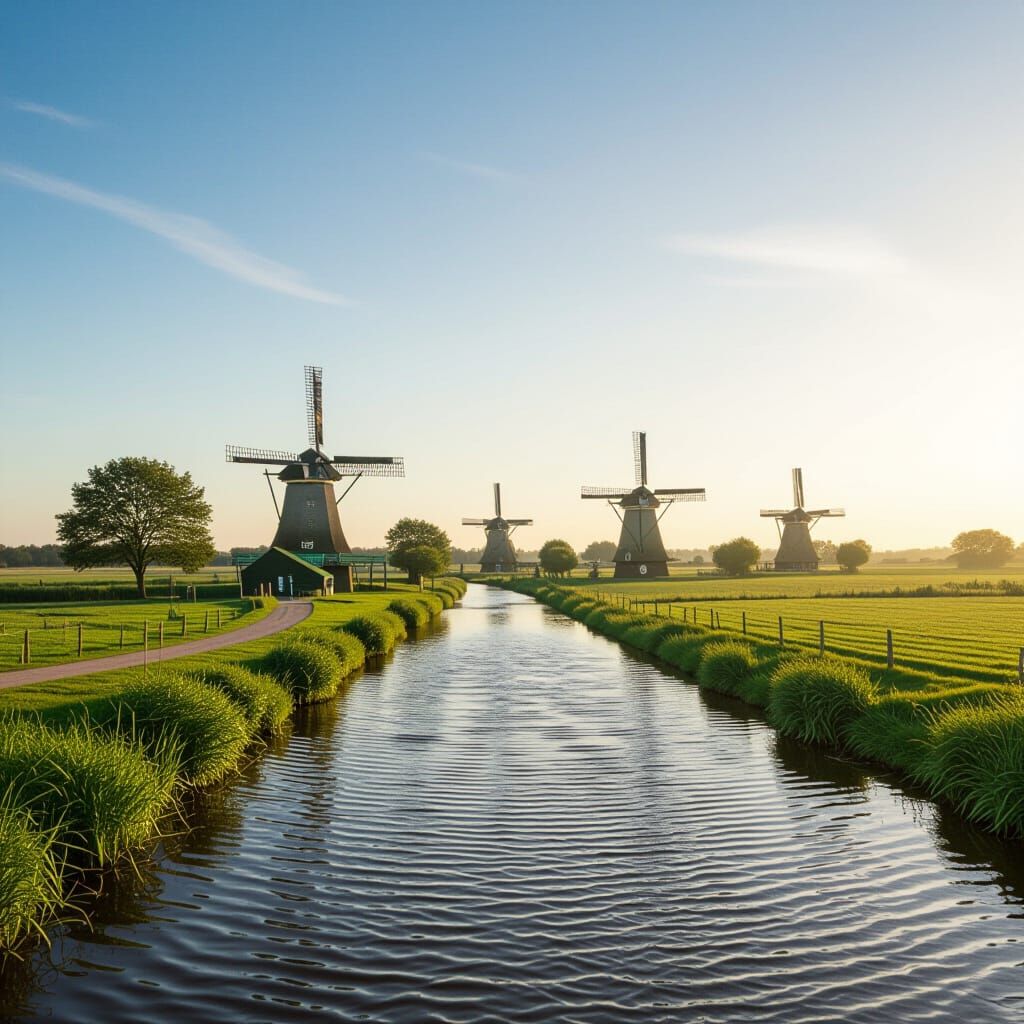 Serene River Flowing Calmly