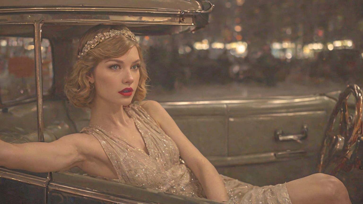 Stunningly Beautiful 1920s Woman in Car 👗👠