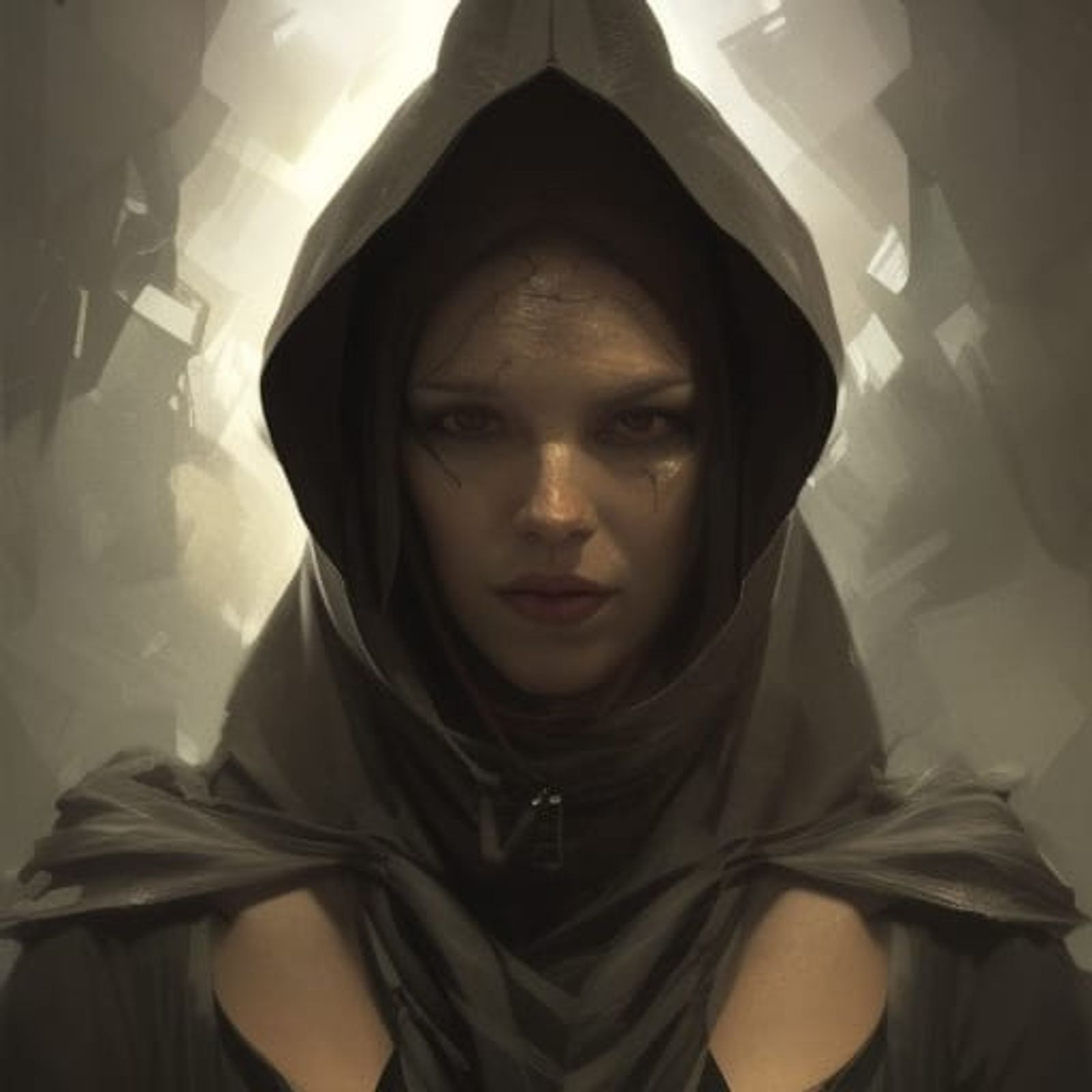 hooded female archer