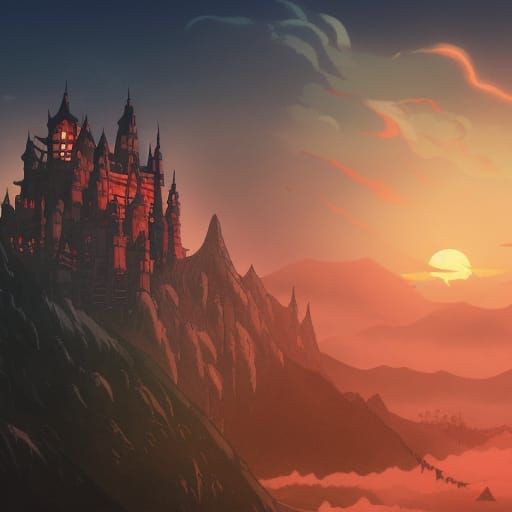 Dracula's Castle (anime style) - AI Generated Artwork - NightCafe Creator