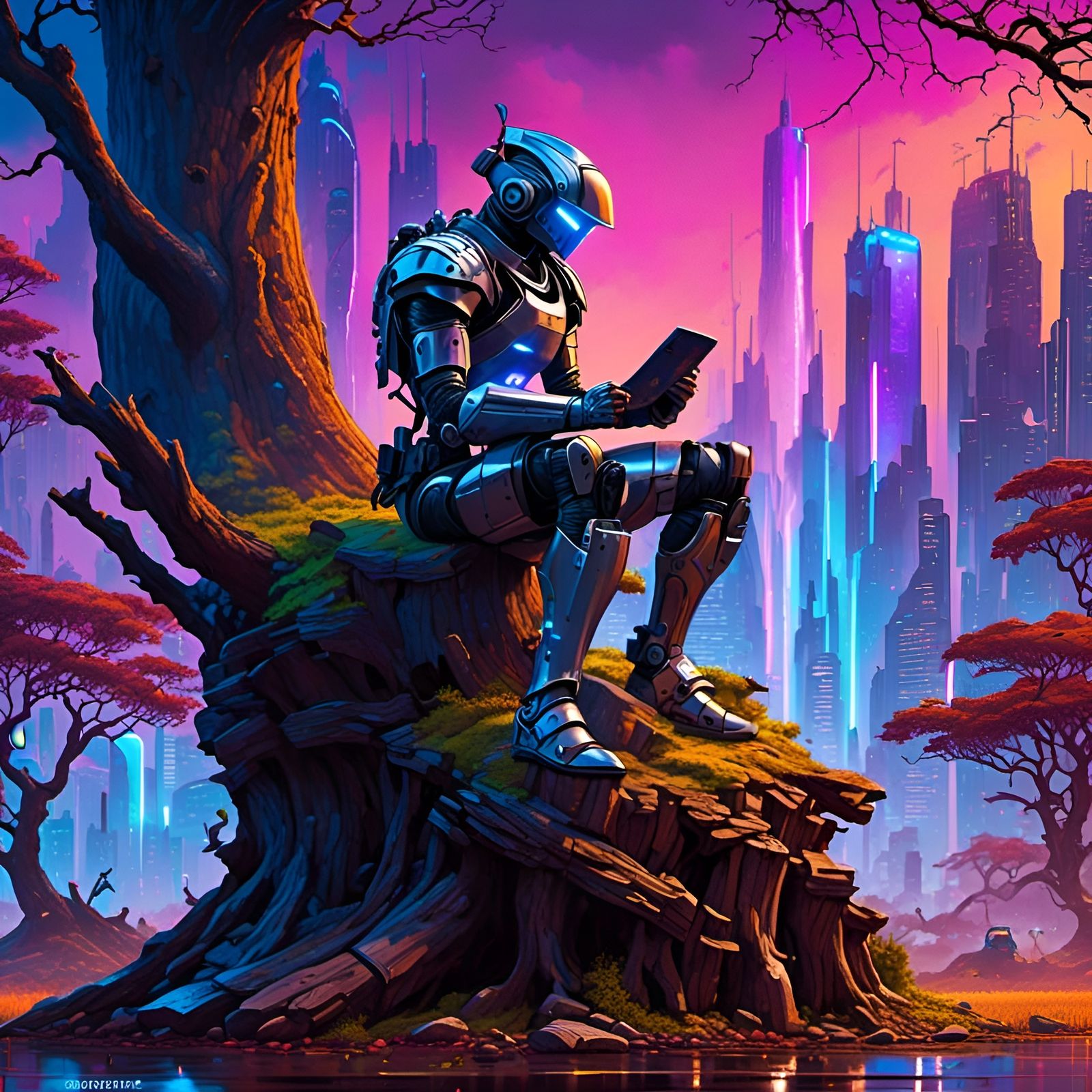 Cyborg taking a break