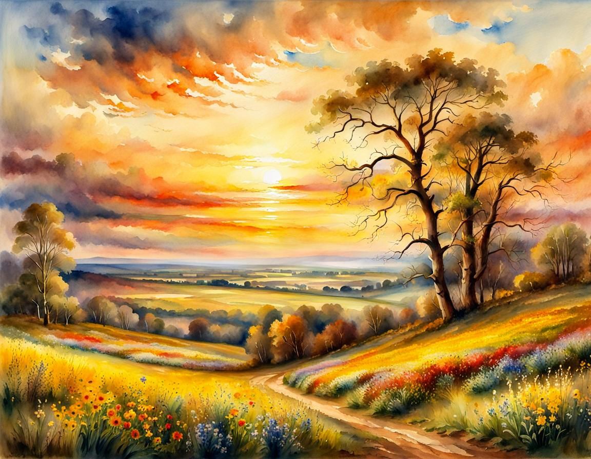 a watercolor of Spring