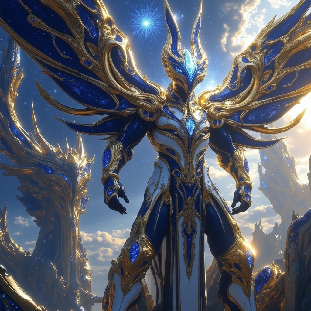 <lora:Vorthalune II:1.0> Dynamic portrayal of an Eldar Warrior from Warhammer 40K, clad in intricate armor with ornate, ethereal details, en...