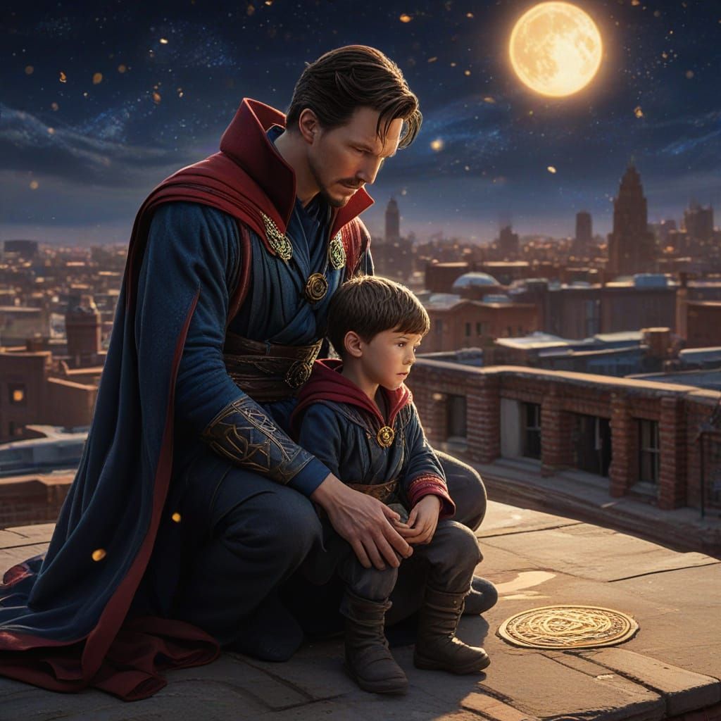 Doctor Strange and Son: Magical Realism in Watercolor