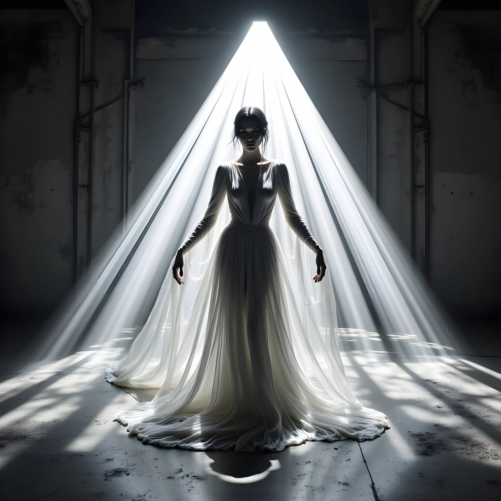 Art Fashion Surrealist Photo with Dramatic Light and Shadows