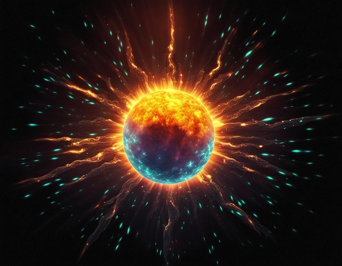 The Sun emitting huge solar flare in 3D bioluminescent Holographic ...