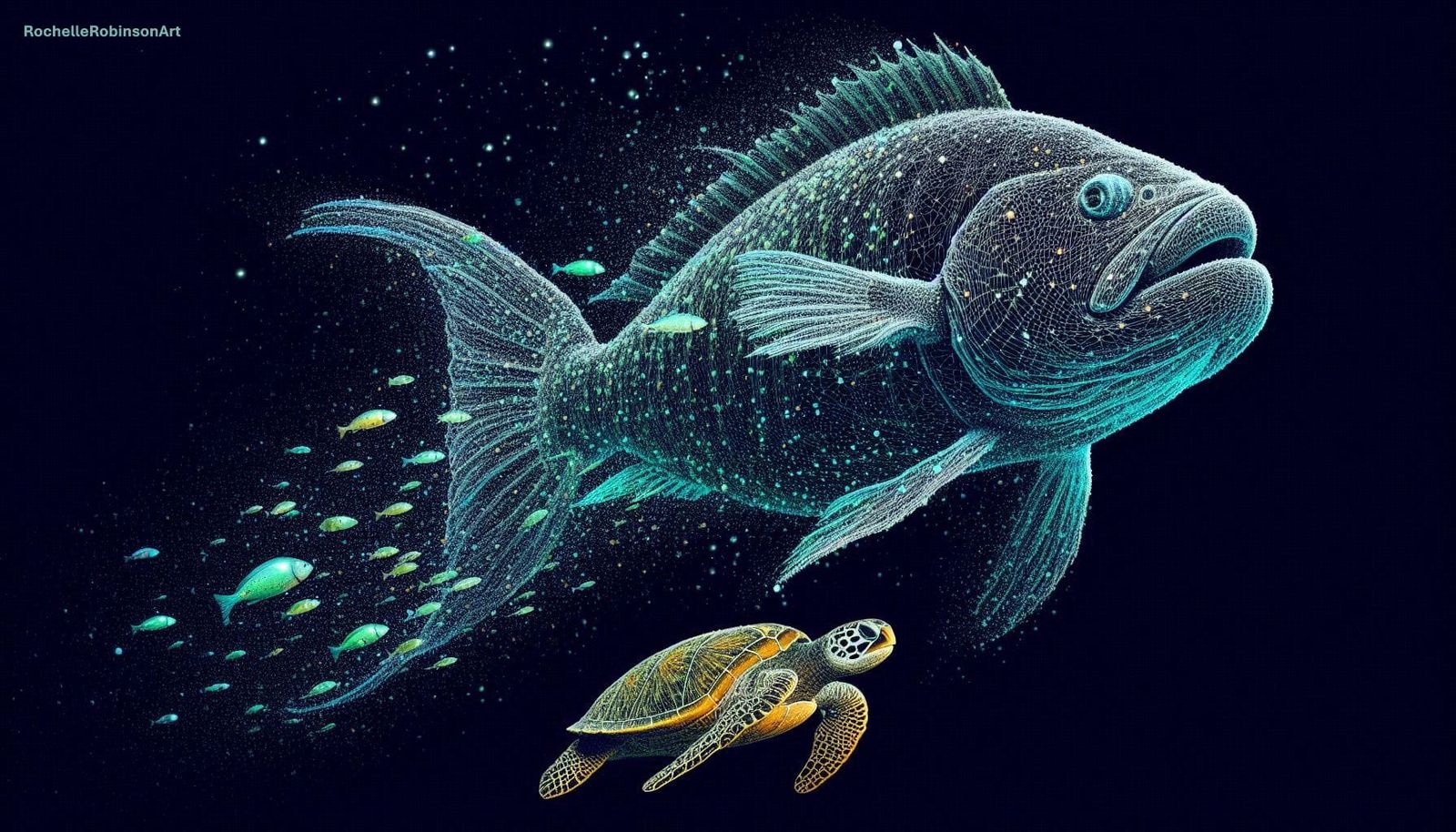 Aquatic Life - Point Cloud Art