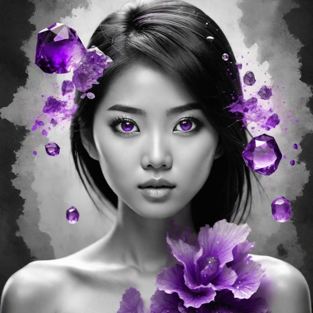 Color Splash Art: Asian Amethyst (Juggernaut XL v5)  by @BlakeRaven