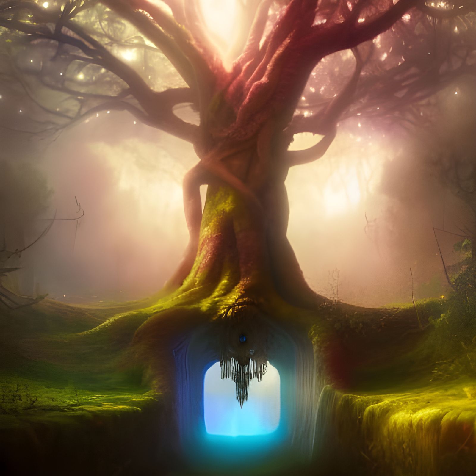 Magical Occult Tree of Life in Dreamy Forest