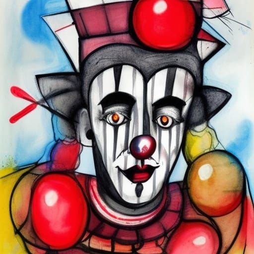 Clown, Stripes - AI Generated Artwork - NightCafe Creator