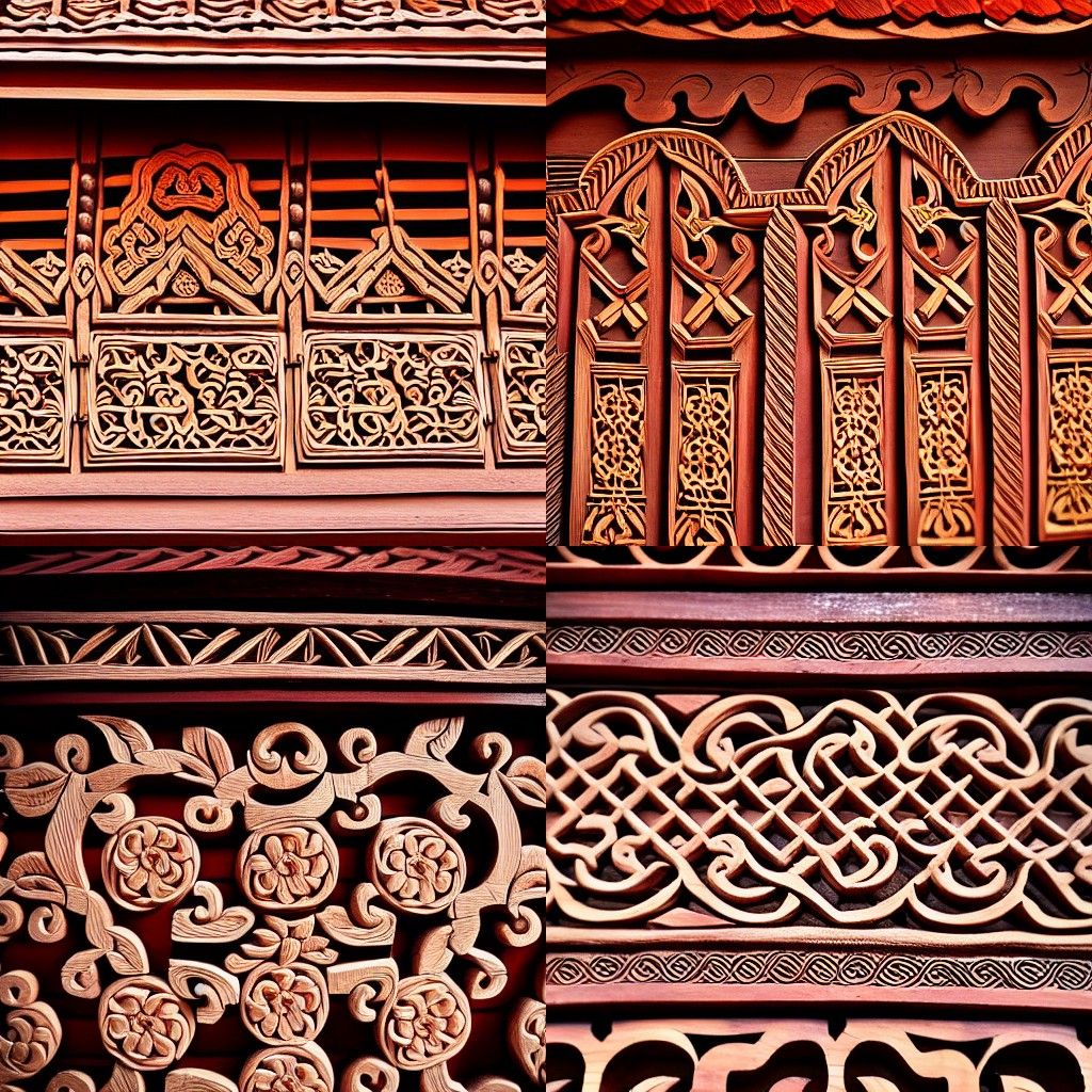 Intricate wood carving at malay traditional house, zoomed in...