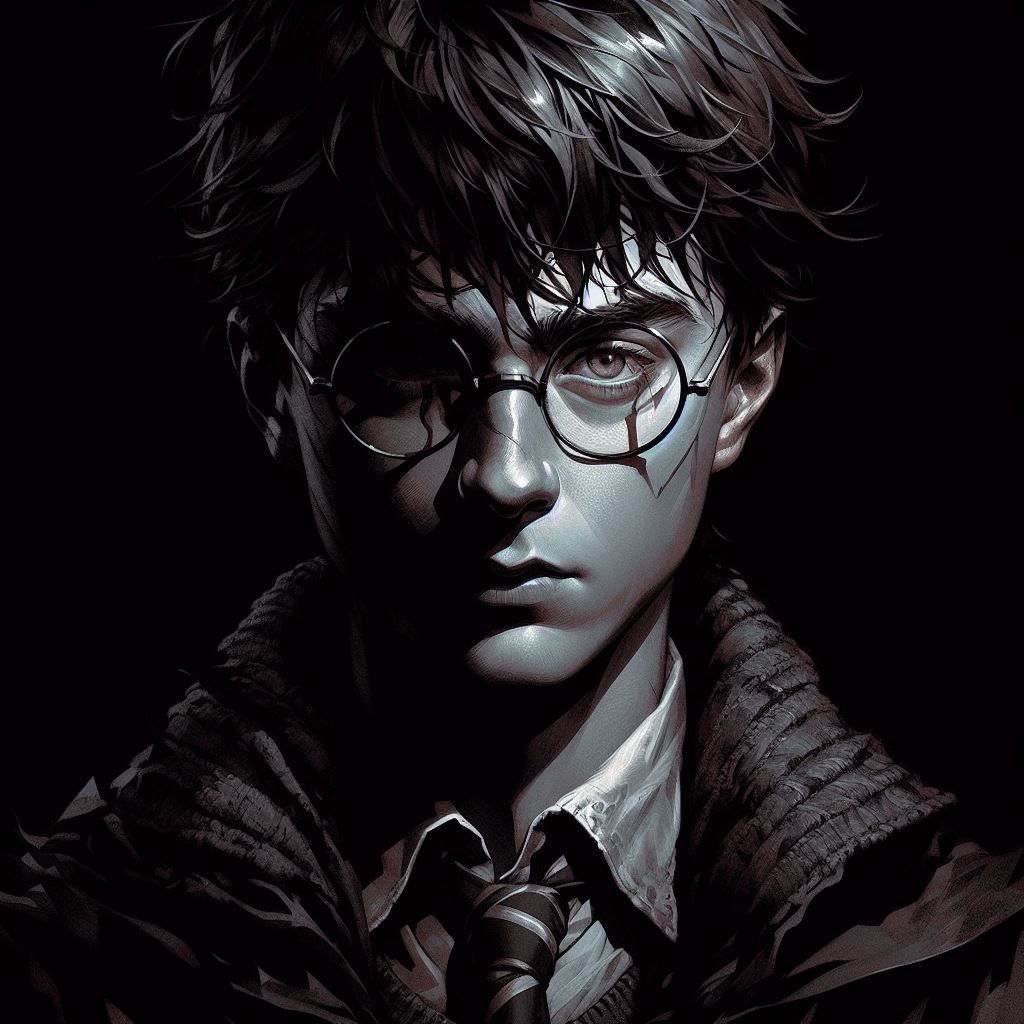 The boy slowly morphs into the dark lord in the style of a time lapse video
