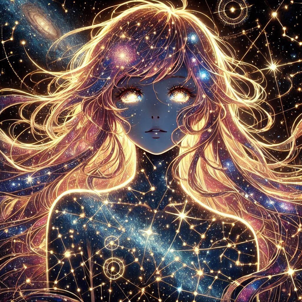 Golden constellation woman