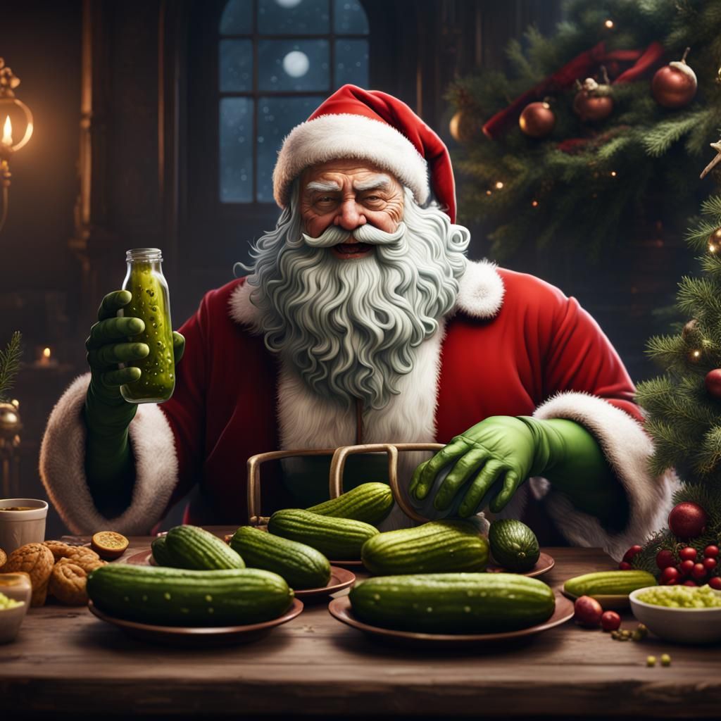 Santa eating Pickles