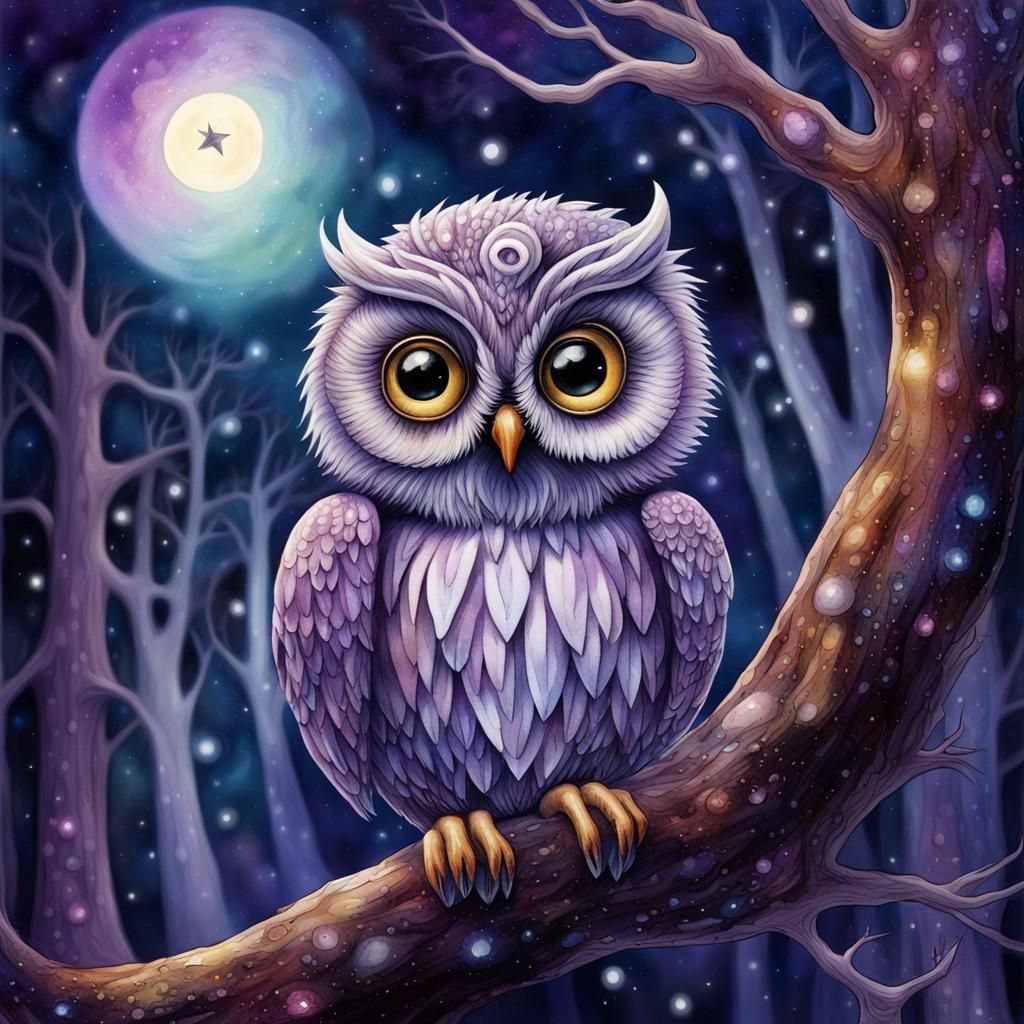 Cosmic Owl - AI Generated Artwork - NightCafe Creator