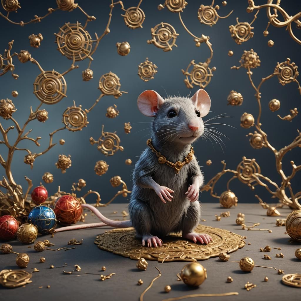 toy rat sitting on an plain table
