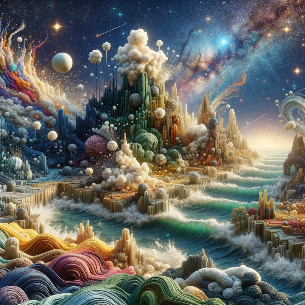 traveling  with "text lingo" over magical islands made of im...