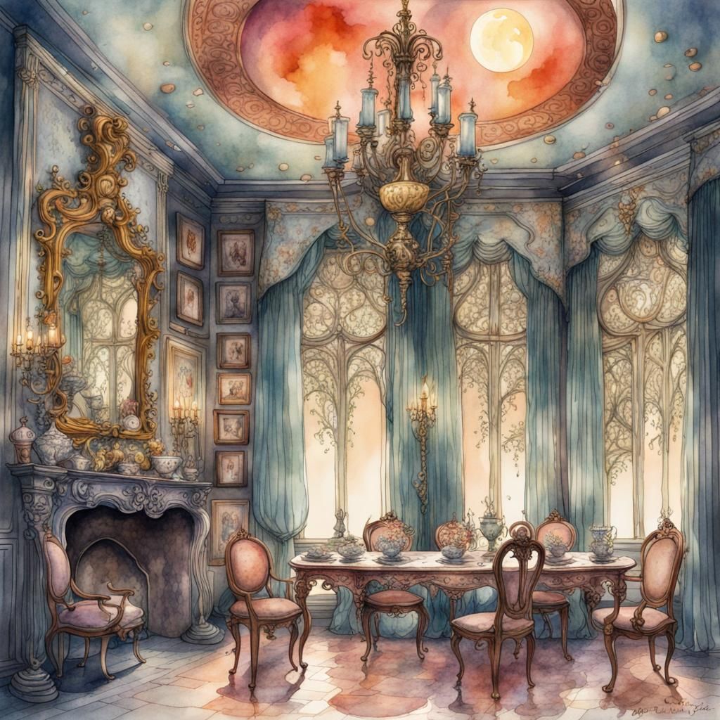 a beautiful extravagant maximalist dining room  by @Northview