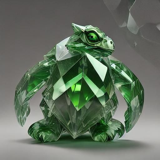 <lora:Crystal:1.0> bird green 