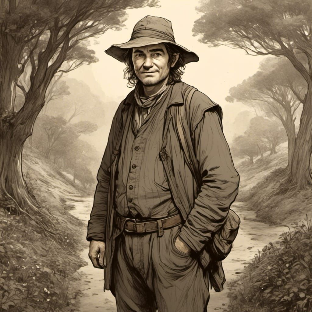 a Hobbit Farmer <lora:Savant Sketch:1.0> 