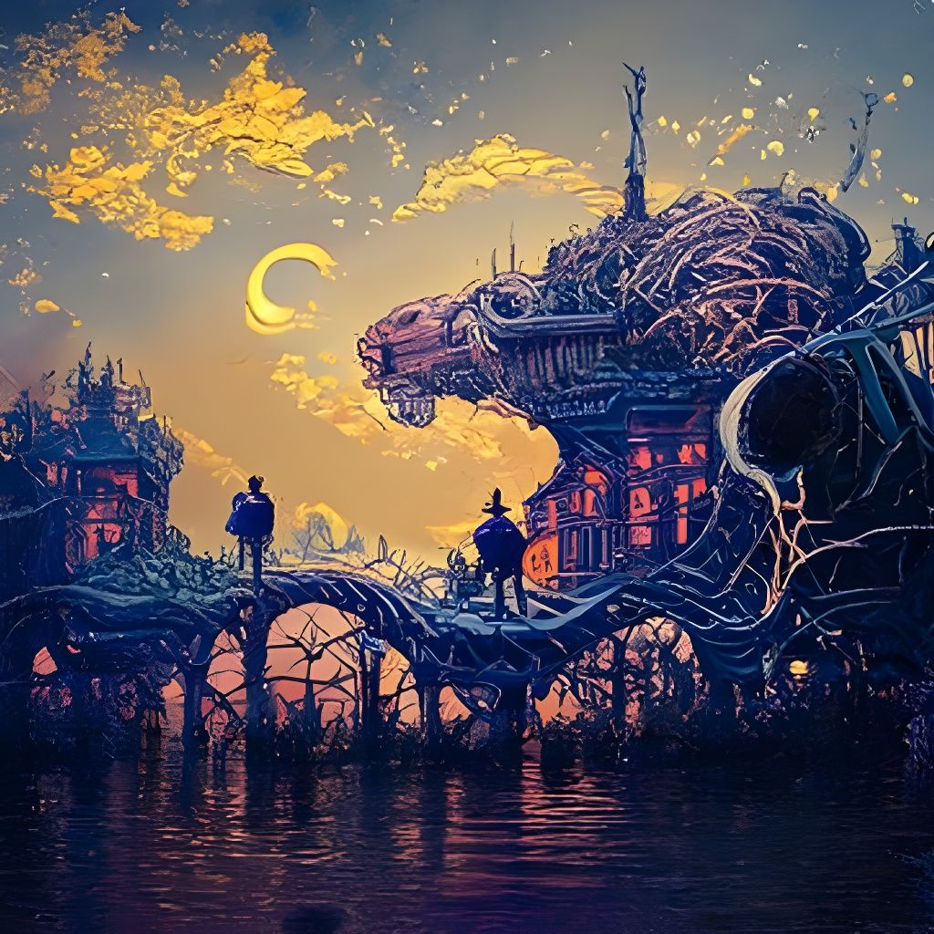 Sunset city bridge