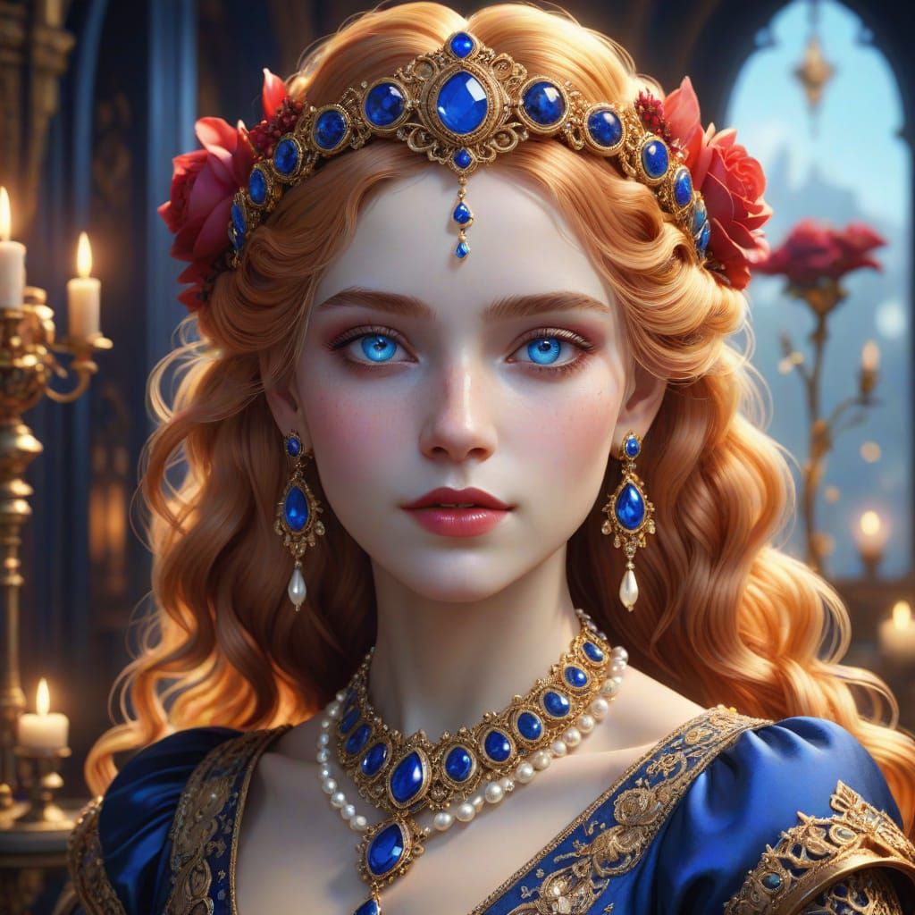 Ethereal Victorian Fantasy Portrait in Intricate Crown