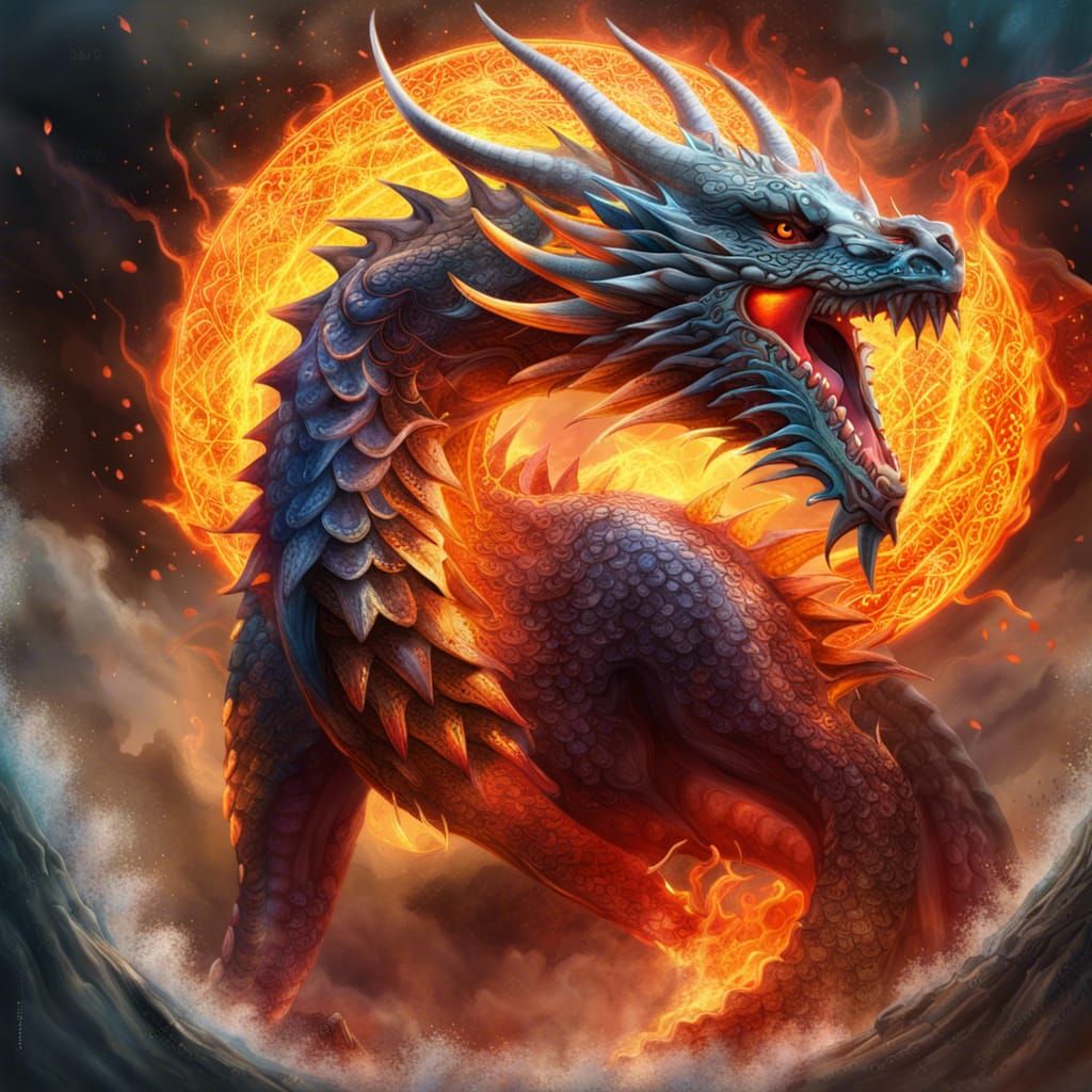 Majestic Fiery Dragon - AI Generated Artwork - NightCafe Creator