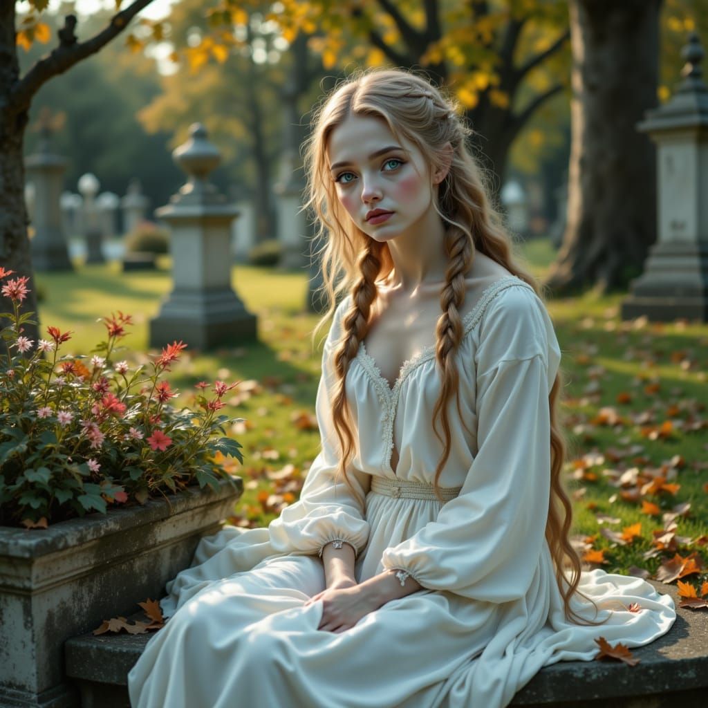 Il cavaliere biondo e la fanciulla bionda in un giardino. - Start Image 2