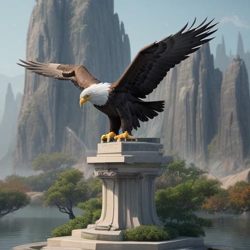 Eagle Sculpture on Building, Professional Photography