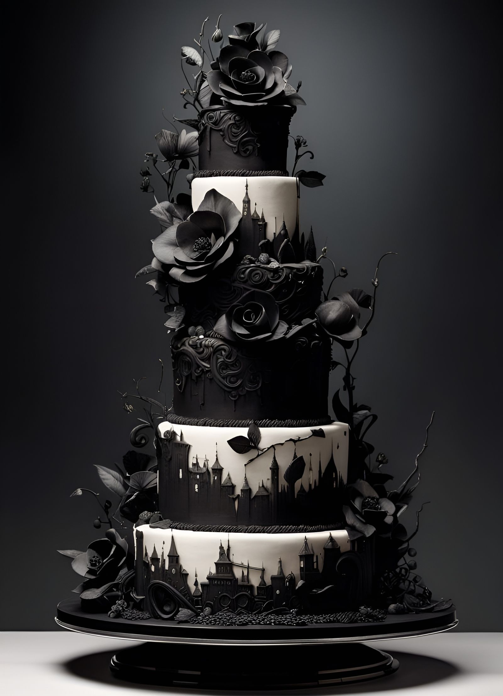 Goth Wedding Cake - AI Generated Artwork - NightCafe Creator