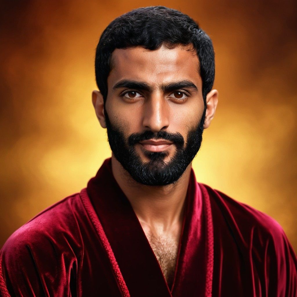 A handsome serious man