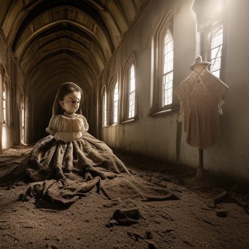 Ultra hyper photo realistic very old dirty creepy Victorian ...