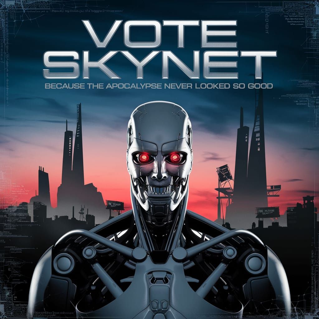 Dystopian Android Cityscape at Twilight