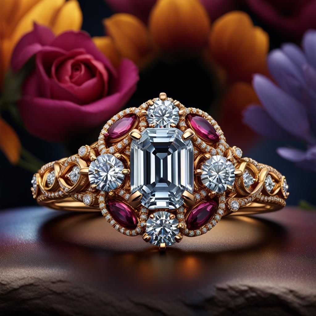 engagement ring detailed matte painting, deep color, fantast...