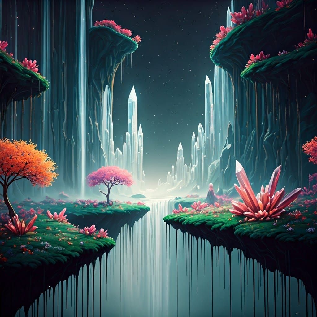 Create an AI-generated image that transports viewers to a surreal dreamlike world, where the boundaries between reality and fantasy blur in...
