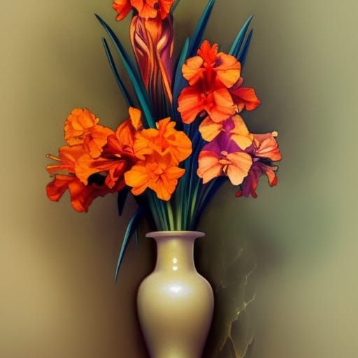 gladiolus in a vase