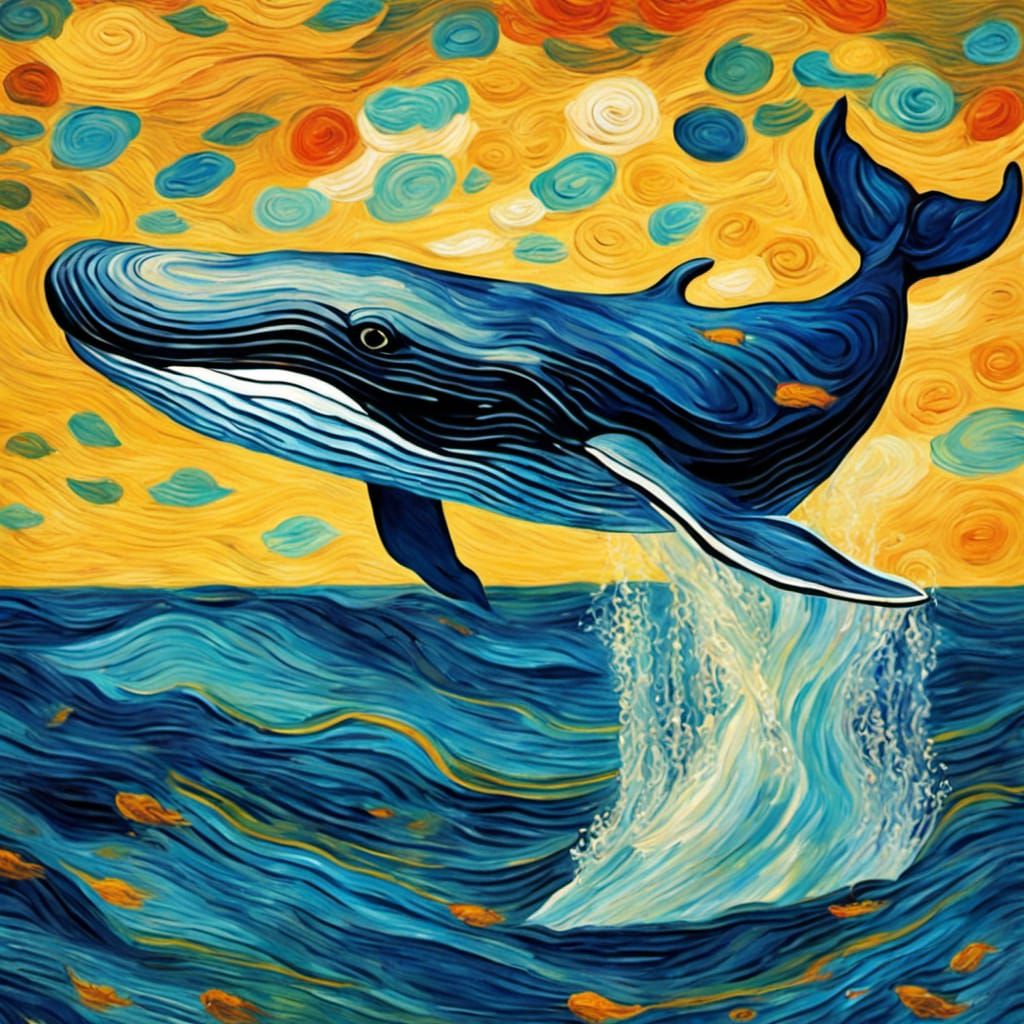 Whale in the style of Vincent Van Gogh - AI Generated Artwork ...