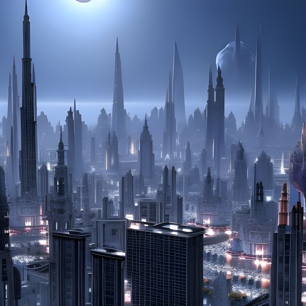 City of the moon - AI Generated Artwork - NightCafe Creator