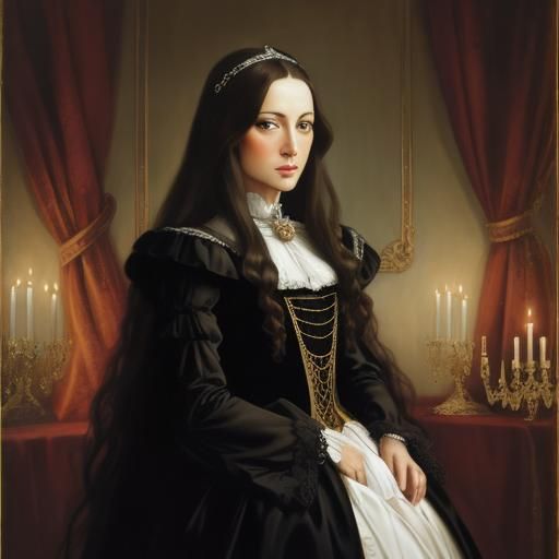 Sinister Versailles in Ominous Oil Painting