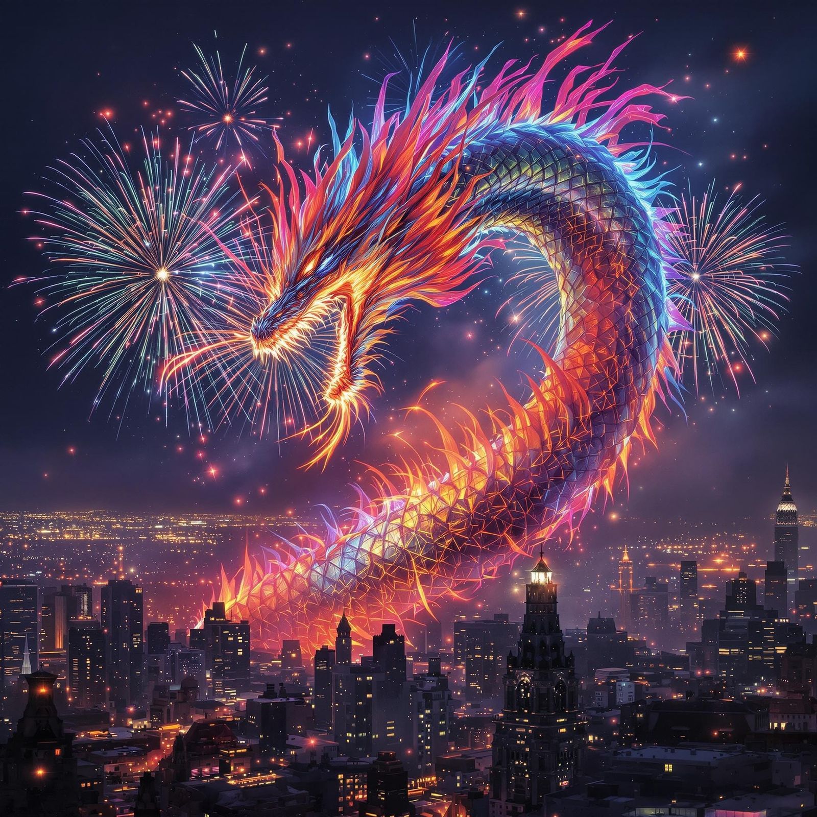 Dragon Fireworks  by @Lyseria